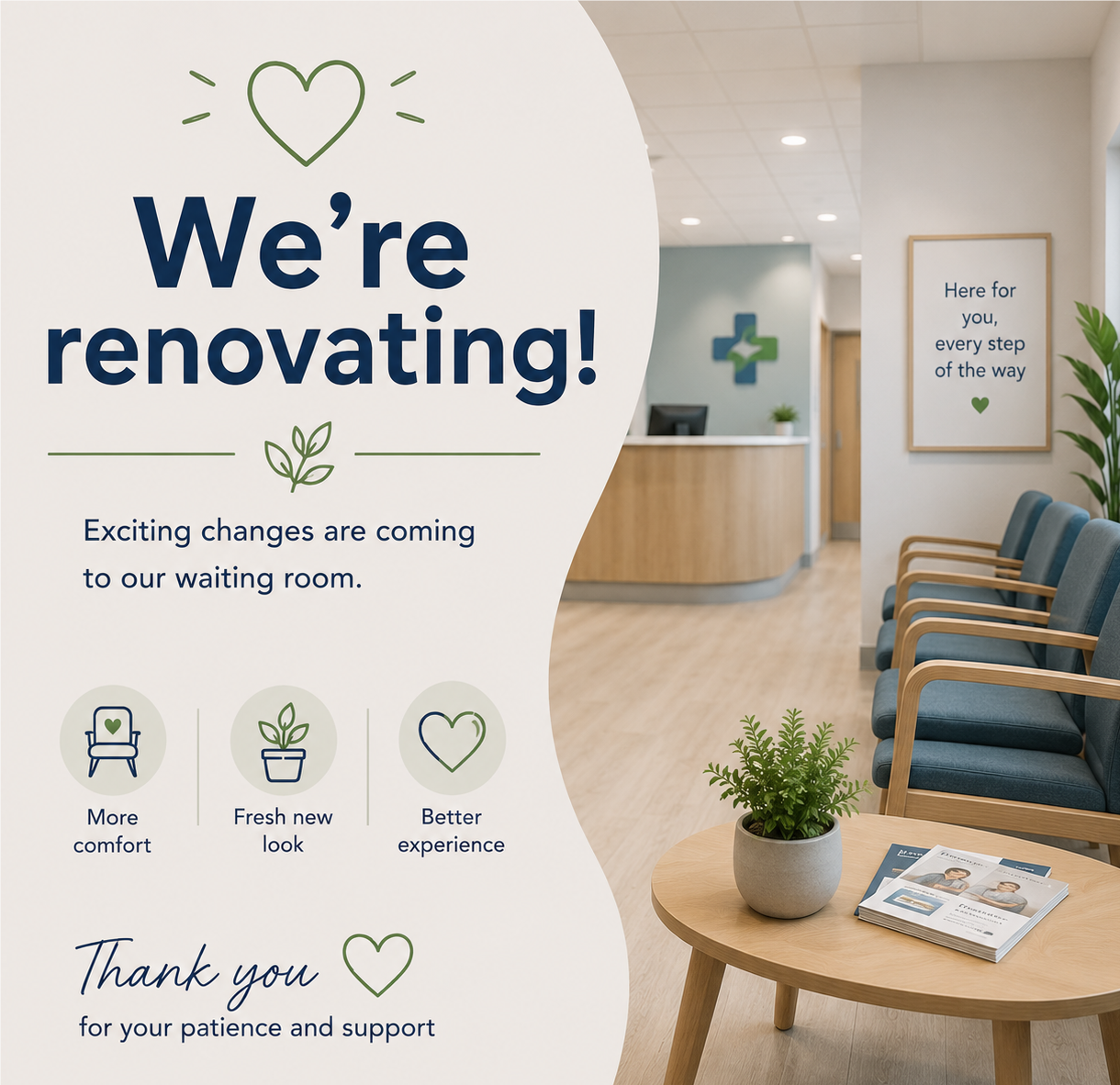 Waiting room renovation notice